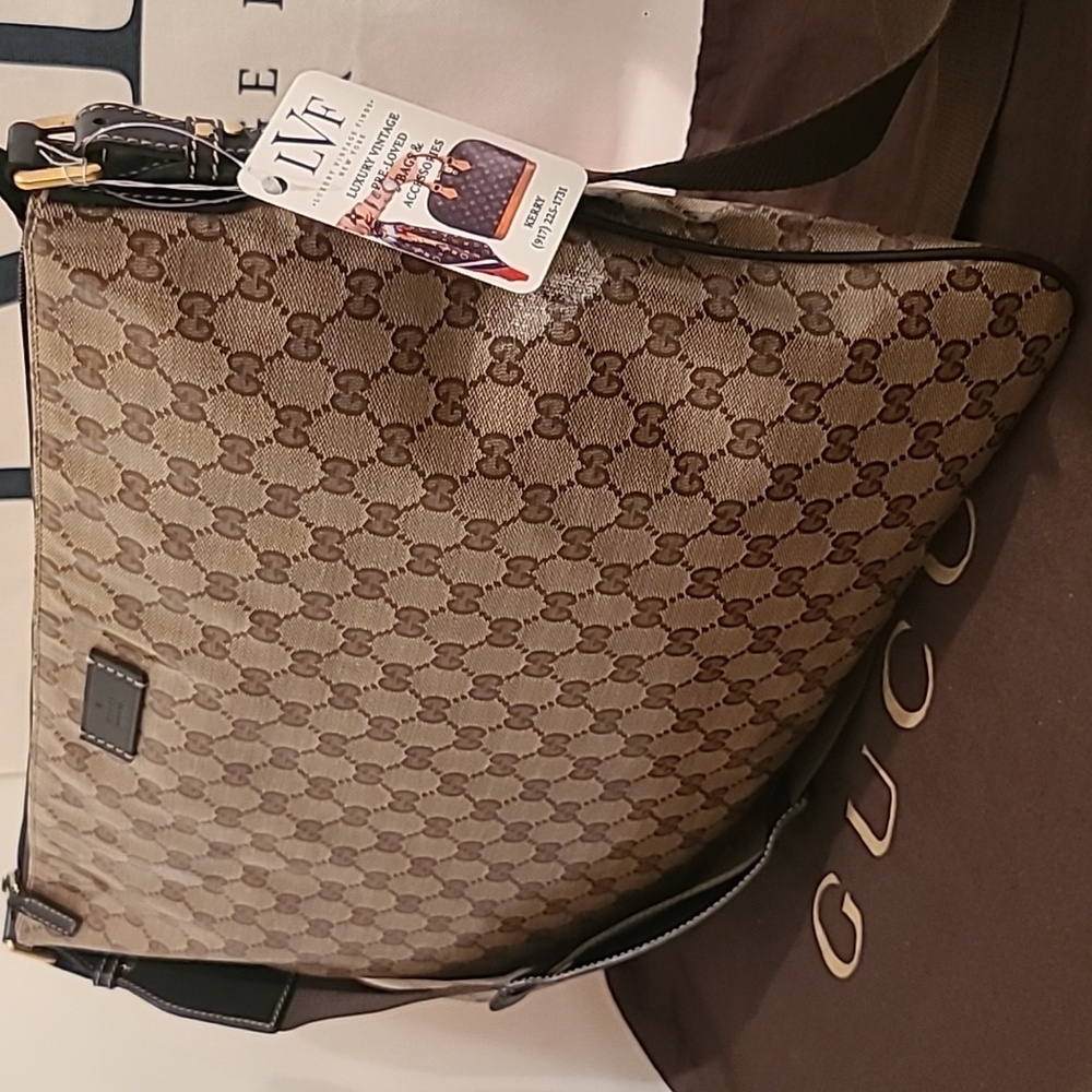 Gucci Crystal Coated Canvas vintage 2000's oversize msgr bag excellent condition - Picture 6 of 17